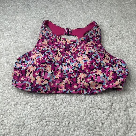 Athleta Maldives Bra Cup Bikini Top Pink Floral FLAW - Picture 2 of 5
